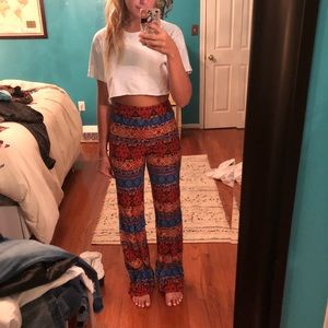 Aztec print flares
